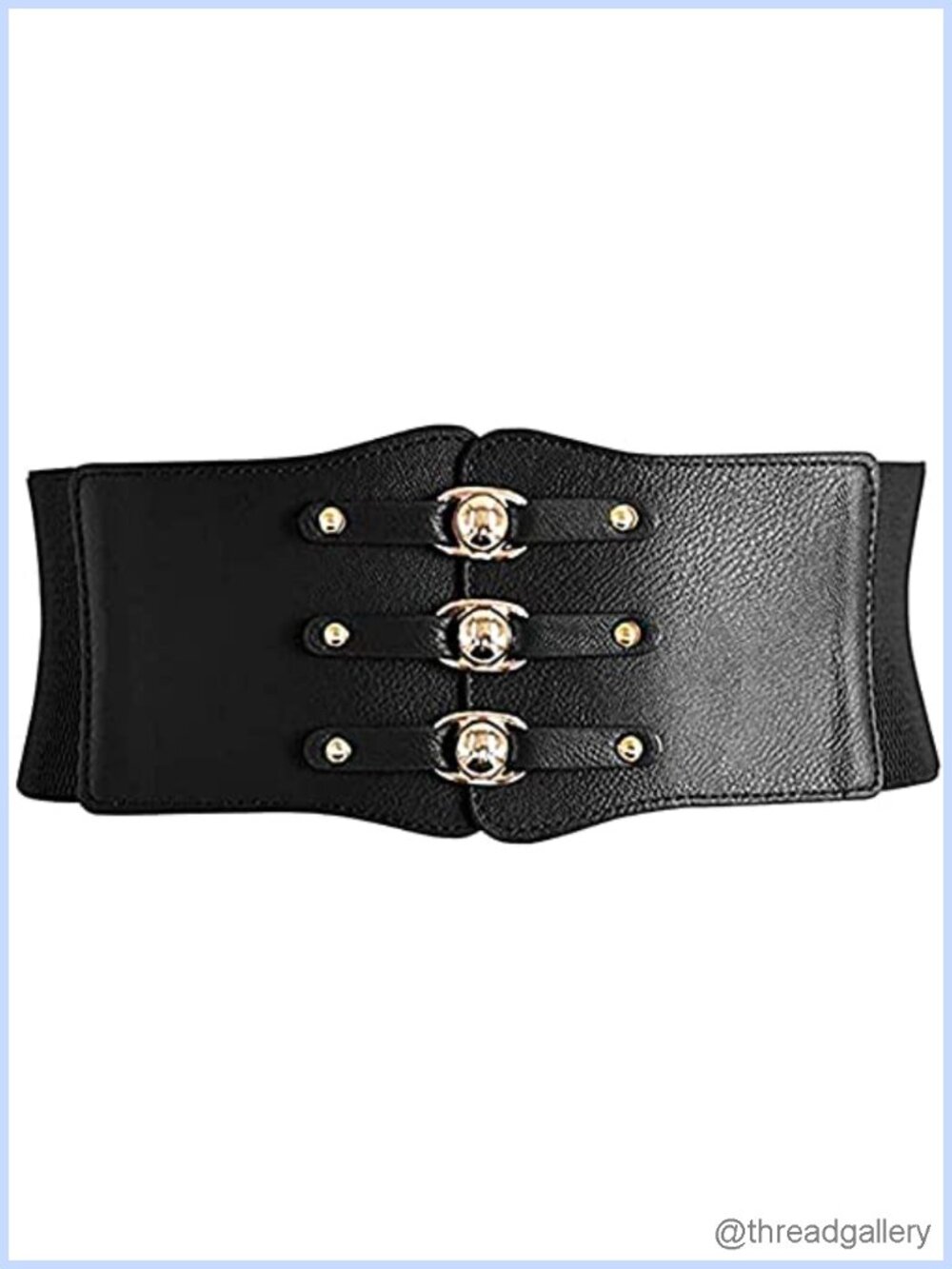 Women Retro Wide PU Leather Elastic Corset Waist Belt Decorative Shirt Jacket
